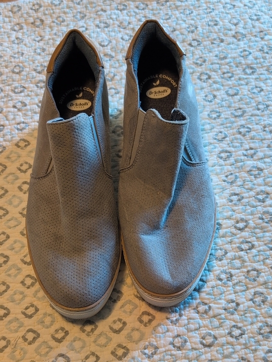 Dr. Scholl's Shoes - Dr. Scholl's Women's Light Gray Slip-On Suede Casual Loafers
